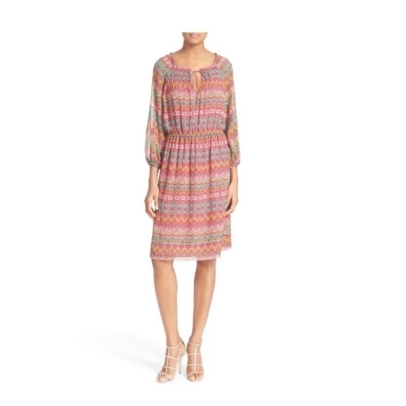 DIANEvonFURSTENBERG Silk Patterned Dress Size 10 - Picture 1 of 10